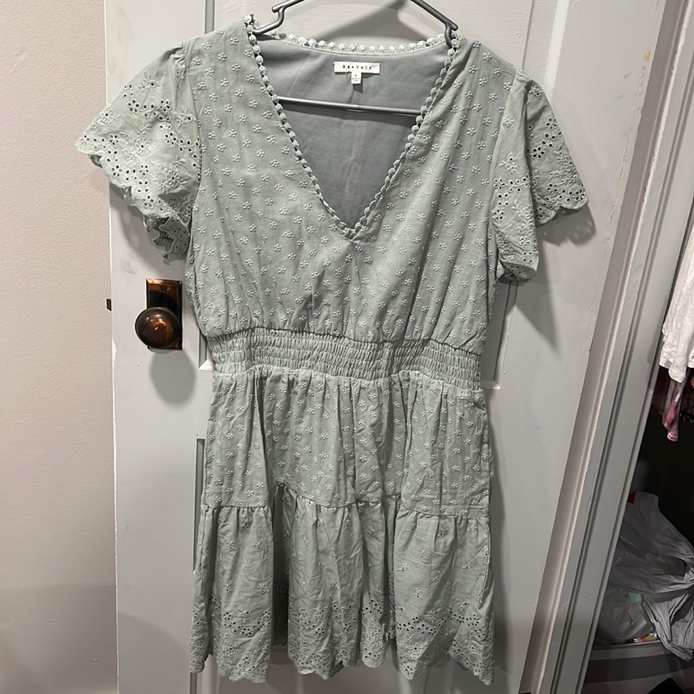 Green Eyelet Dress